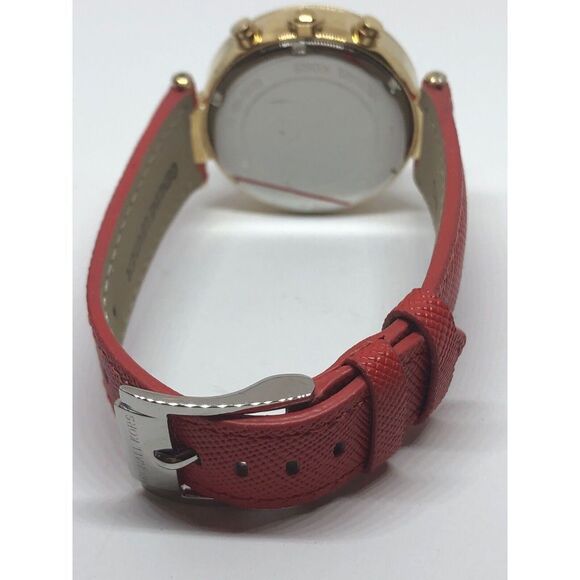 MICHAEL MK5632 Women's Red Leather Analog Rose Dial Quartz Wrist Watch KG335 - Picture 11 of 12